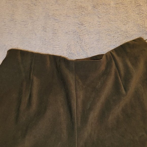 Olive Green Faux Suede Pants - Picture 5 of 7